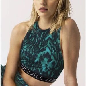 Pam & Gala Green Animal Print Sports Bra Size Small